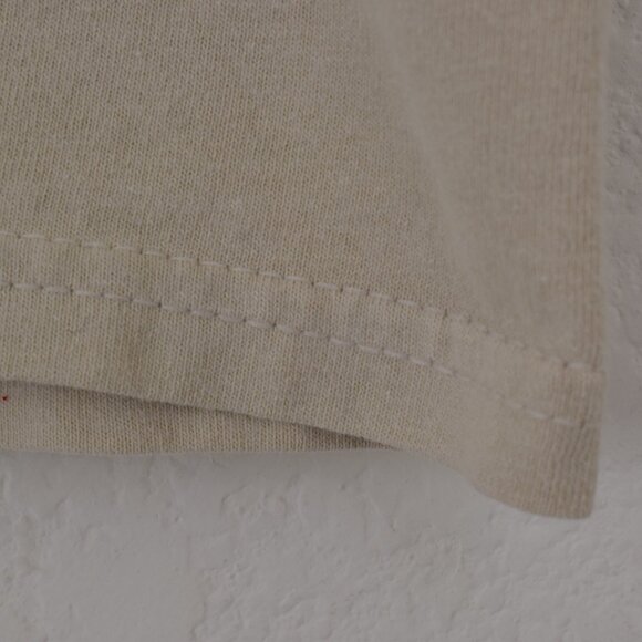 Vintage 00s Beige Scop Neck Tee - Perridise Valley Brand, Potato Festival - Picture 8 of 9